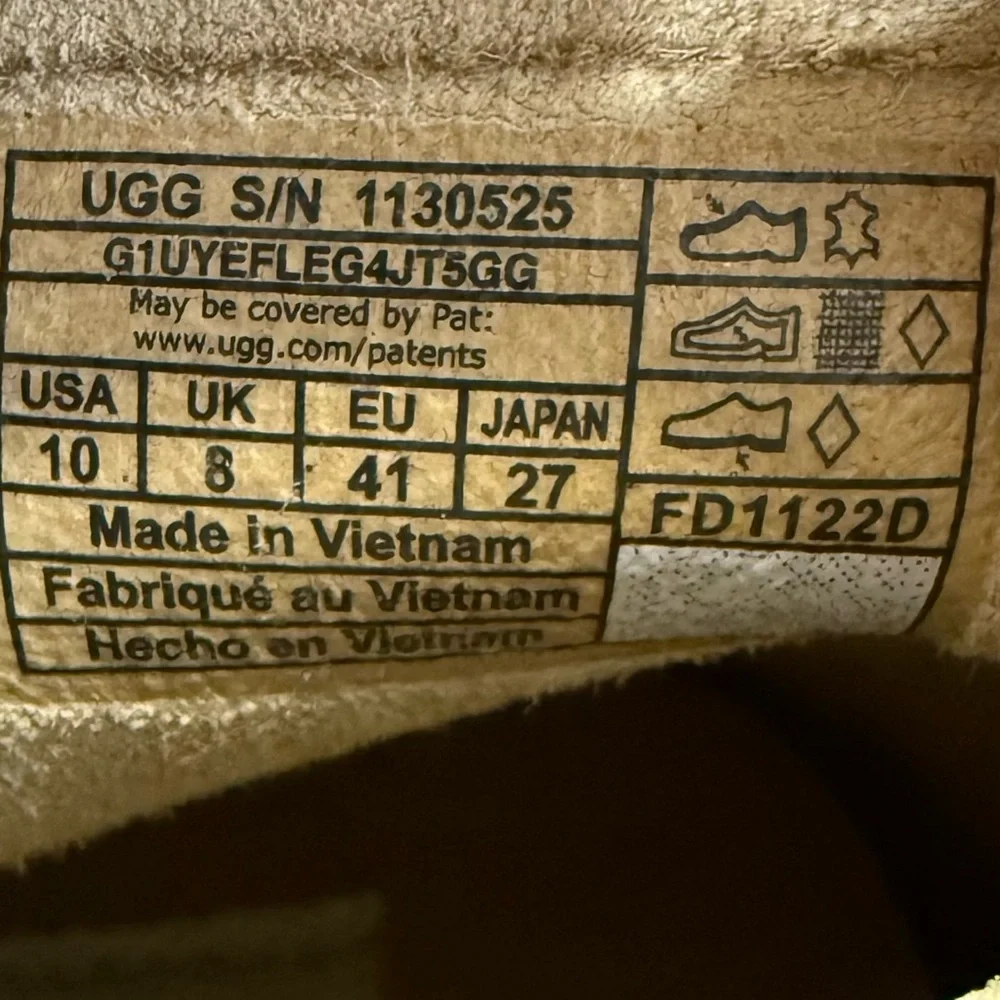 UGG JOSEFENE Short Cuff Suede Boots Sand Beige Women’s Size 10 - Picture 8 of 8